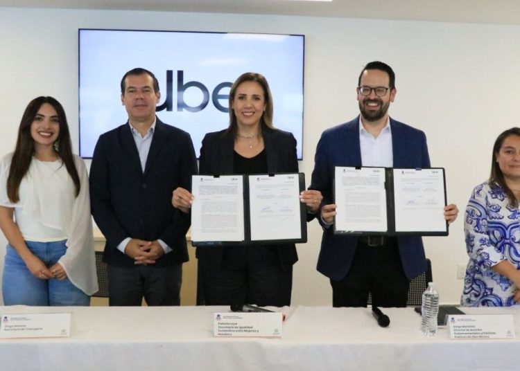 Firman SISEMH y Uber convenio para ofrecer traslados seguros a mujeres en situación de violencia